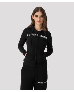 OLIVIA ZIP OUT JOGGING TOP, BLACK