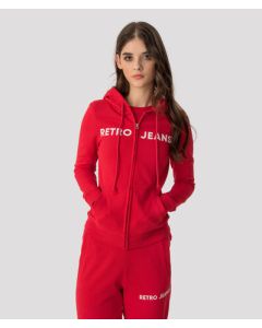 OLIVIA ZIP OUT JOGGING TOP, RED