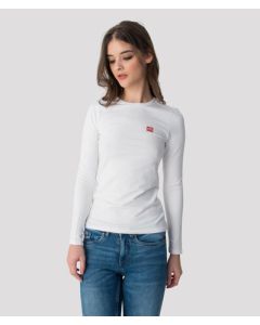 ELIZABETH LONG ROUND L.S.TOP, WHITE
