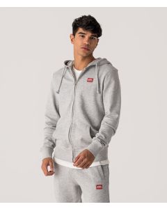 EDON ZIP HOODIE JOGGING TOP, GREY MELANGE