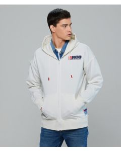 MAGURA ZIP UP HOODIE JOGGING TOP, OFFWHITE