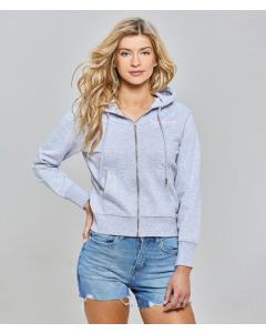 MYLNA ZIP JOGGING TOP, GREY MELANGE