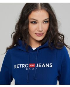 GIANNA HOODIE JOGGING TOP, DARK BLUE