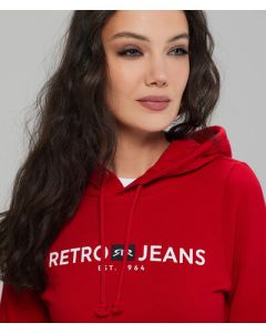 GIANNA HOODIE JOGGING TOP, RED
