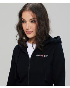 GIANNA ZIP JOGGING TOP, BLACK