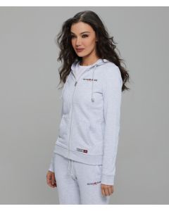 GIANNA ZIP JOGGING TOP, OFFWHITE MELANGE