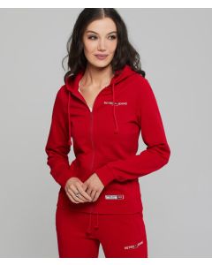 GIANNA ZIP JOGGING TOP, RED