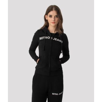 OLIVIA ZIP OUT JOGGING TOP, BLACK