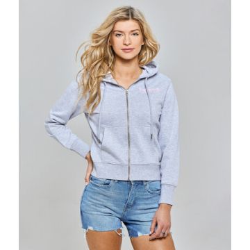 MYLNA ZIP JOGGING TOP, GREY MELANGE