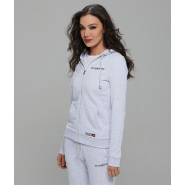 GIANNA ZIP JOGGING TOP, OFFWHITE MELANGE