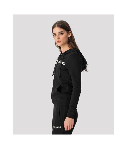 OLIVIA ZIP OUT JOGGING TOP, BLACK
