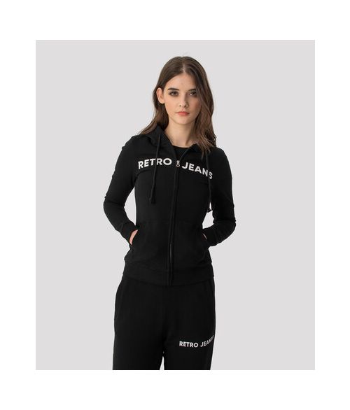 OLIVIA ZIP OUT JOGGING TOP, BLACK