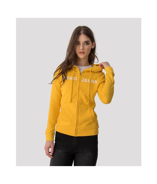 OLIVIA ZIP OUT JOGGING TOP, YELLOW