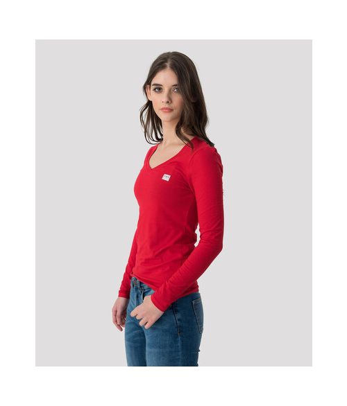 ELIZABETH LONG V L.S.TOP, RED