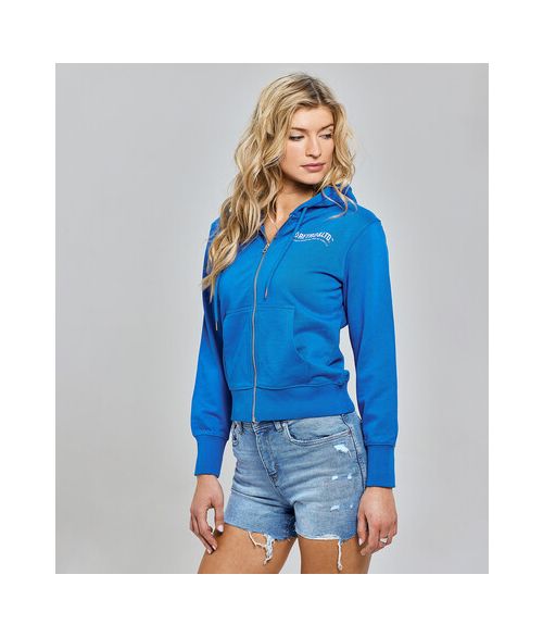 MYLNA ZIP JOGGING TOP, BLUE