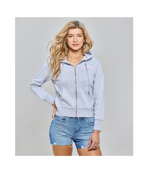 MYLNA ZIP JOGGING TOP, GREY MELANGE