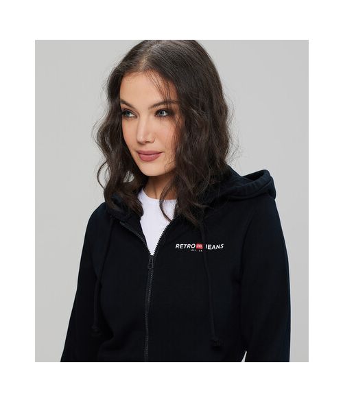 GIANNA ZIP JOGGING TOP, BLACK