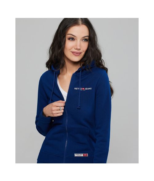 GIANNA ZIP JOGGING TOP, DARK BLUE