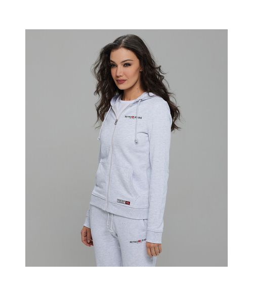 GIANNA ZIP JOGGING TOP, OFFWHITE MELANGE