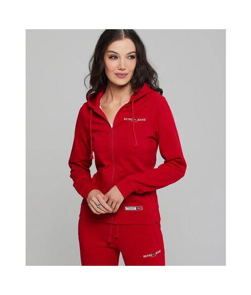 GIANNA ZIP JOGGING TOP, RED