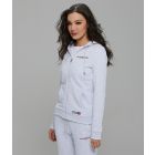 GIANNA ZIP JOGGING TOP, OFFWHITE MELANGE